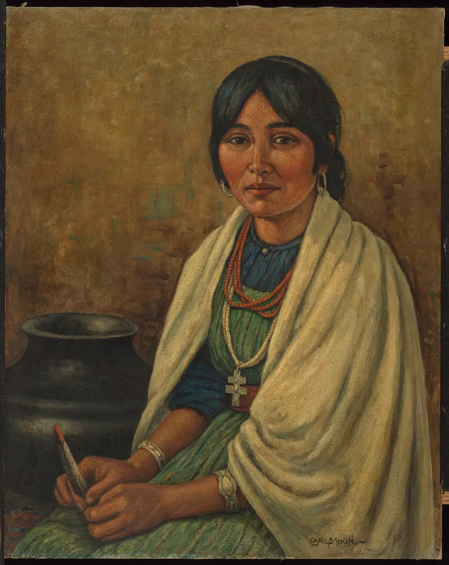 Taos Woman by Carl Moon, born Wilmington, OH 1879-died San Francisco, CA 1948