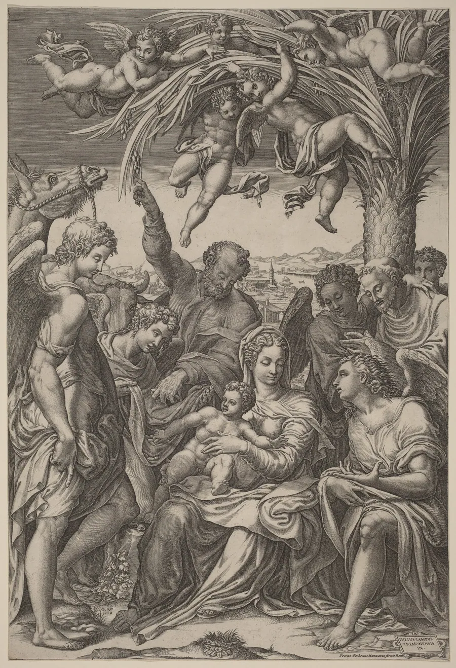 The Rest on the Flight into Egypt by Giorgio Ghisi