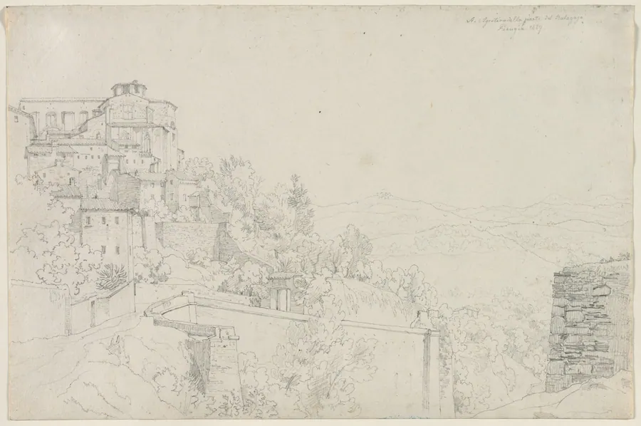 Saint Agostino from Bulagajo, Perugia (San Agostino dalla parte del Bulagajo, Perugia) by Edward Jakob von Steinle