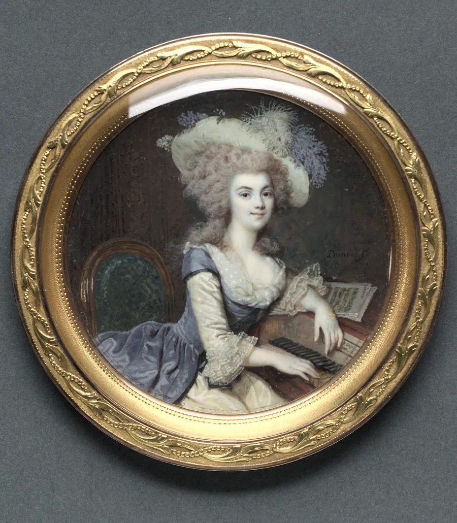 Portrait of a Woman at a Harpsichord by François Dumont
