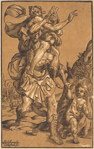 Aeneas Saving His Father from Troy