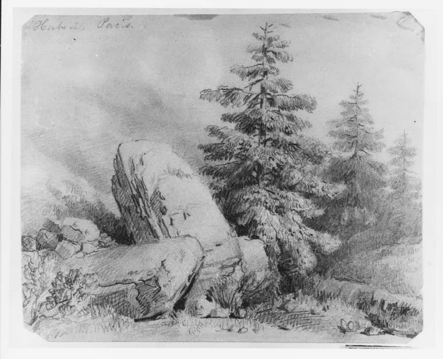 Landscape (from McGuire Scrapbook) by Charles Antoine Colomb Hubert (born Gengembre)