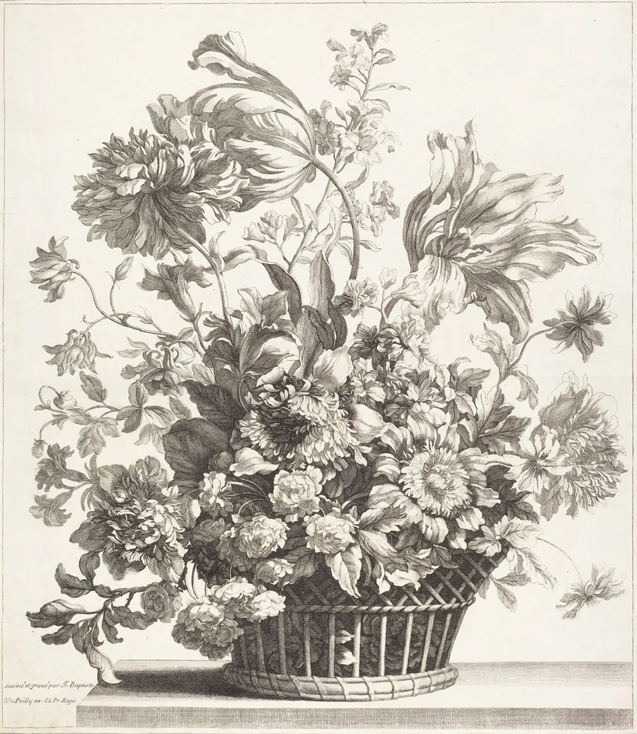 A Basket of Spring Flowers by Jean-Baptiste Monnoyer
