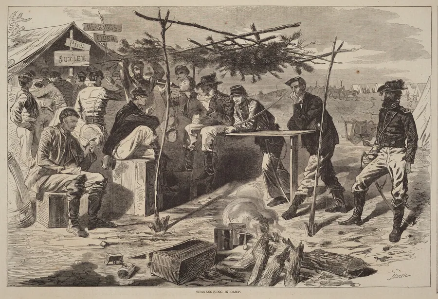 Thanksgiving in Camp by American 19th Century