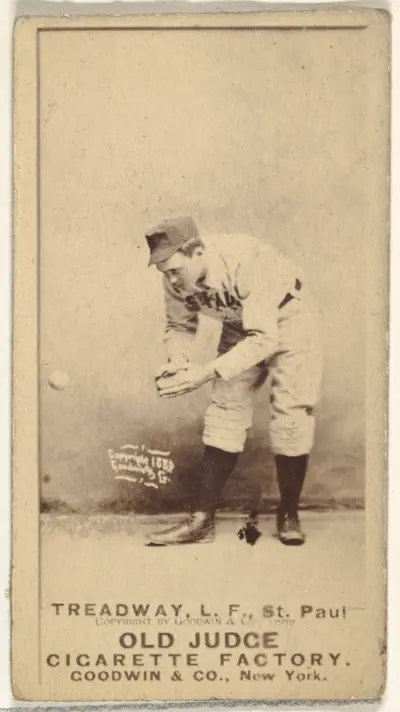 George B. Treadway, Left Field, St. Paul Apostles, from the Old Judge series (N172) for Old Judge Cigarettes