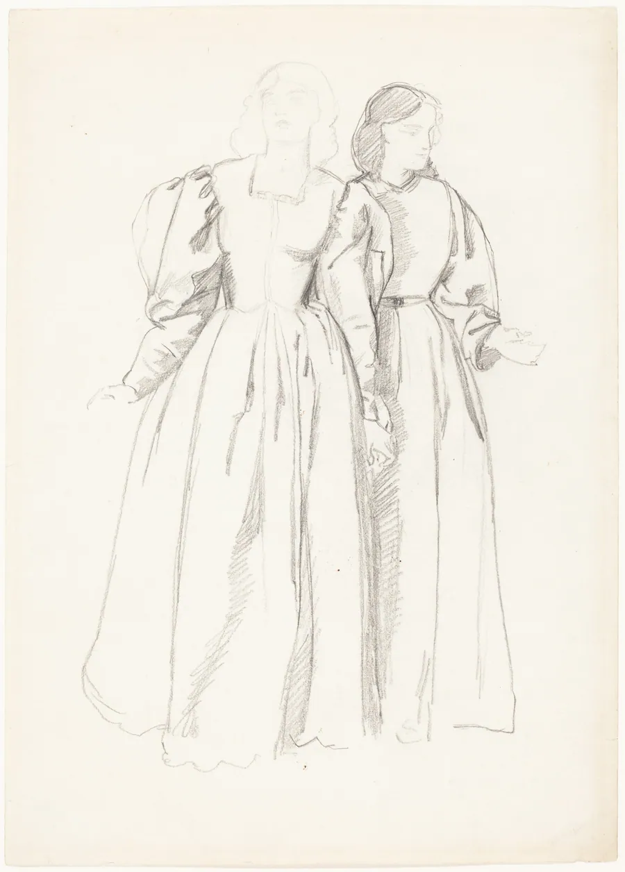 Study of Two Young Women [recto] by Valentine Cameron Prinsep