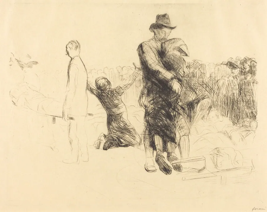 Lourdes, transport des paralysées (Lourdes, Transport of the Paralyzed) by Jean-Louis Forain