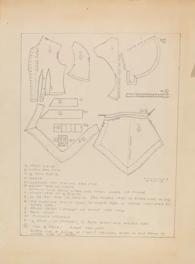 Dress and Lace Collar - Pattern