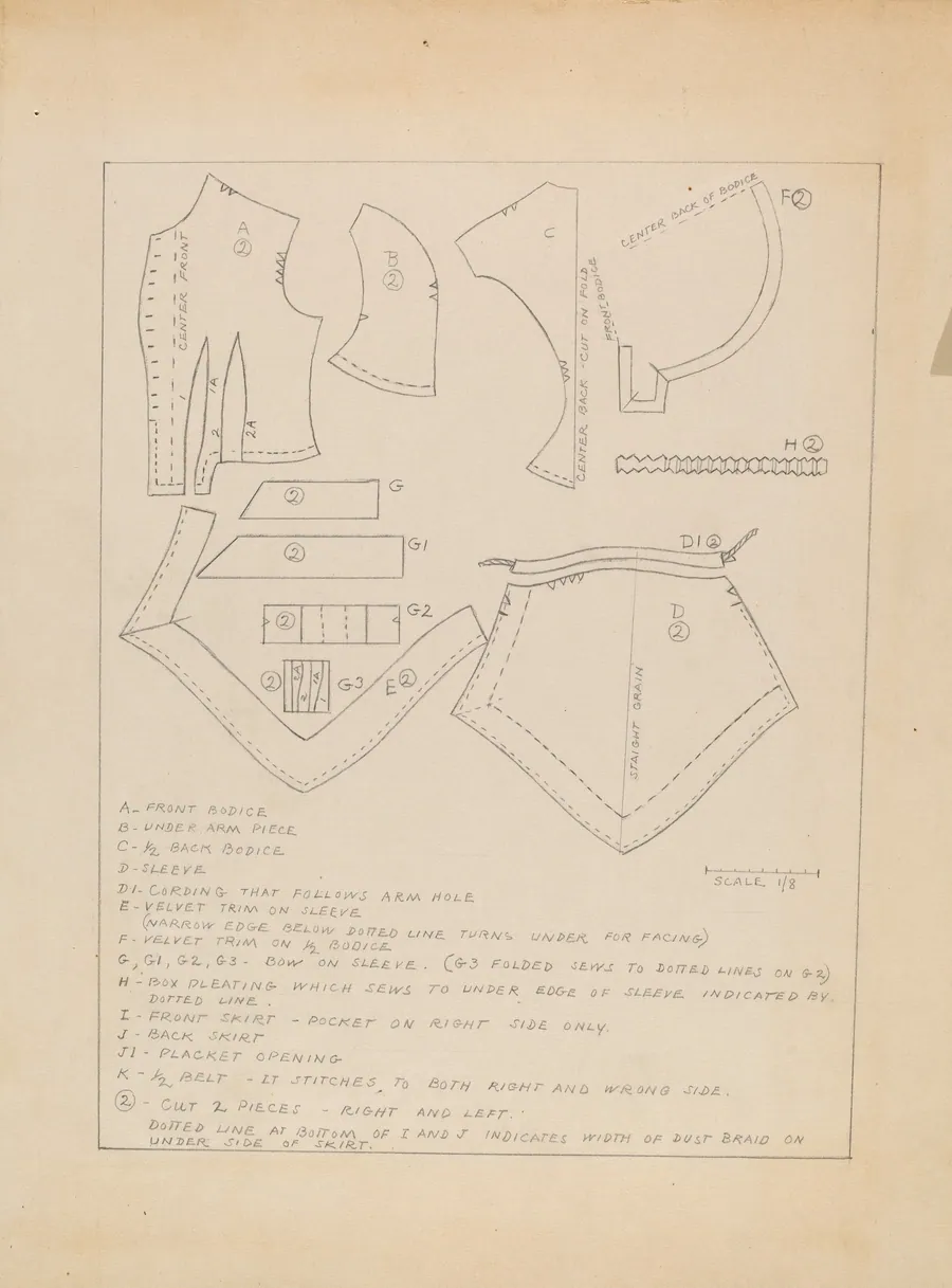 Dress and Lace Collar - Pattern by Jean Peszel