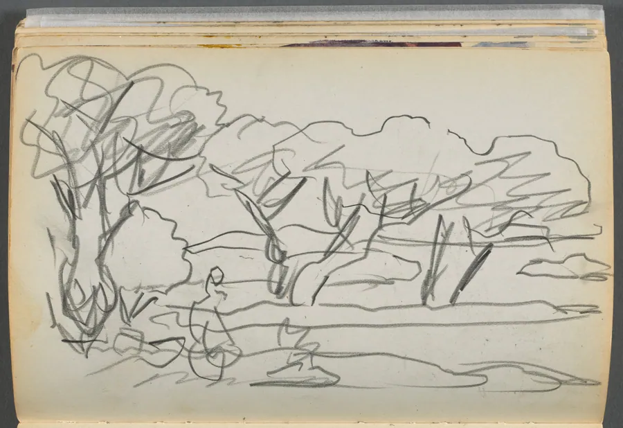 Sketchbook- The Granite Shore Hotel, Rockport, page 122: Trees by Maurice Prendergast