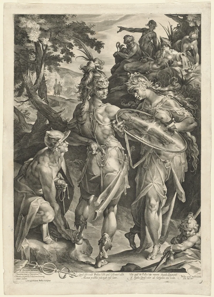 Minerva and Mercury Arming Perseus by Jan Muller