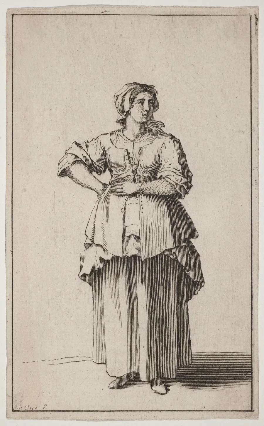 Standing Servant Woman by Sébastien Le Clerc I
