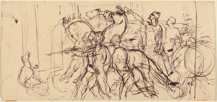 Charioteers by Eugène Delacroix