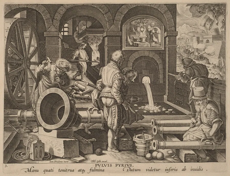 Pulvis Pyrius (Gunpowder) by Philip Galle