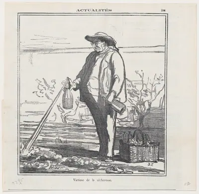 Victim of the drought, from 'News of the day,' published in Le Charivari, July 16, 1870