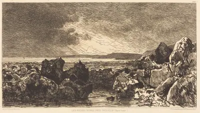 Les Roches noires près Trouville (Marèe Basse)