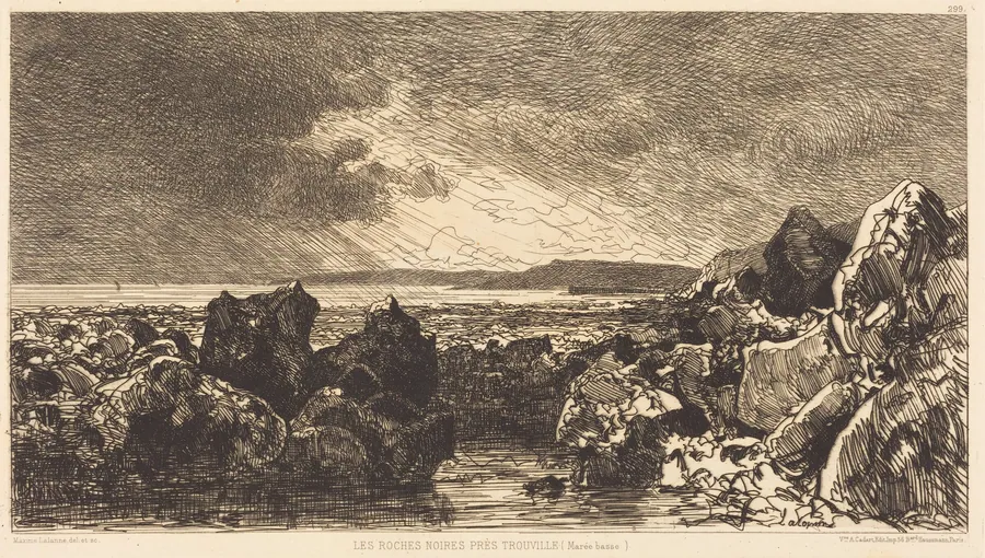 Les Roches noires près Trouville (Marèe Basse) by Maxime Lalanne