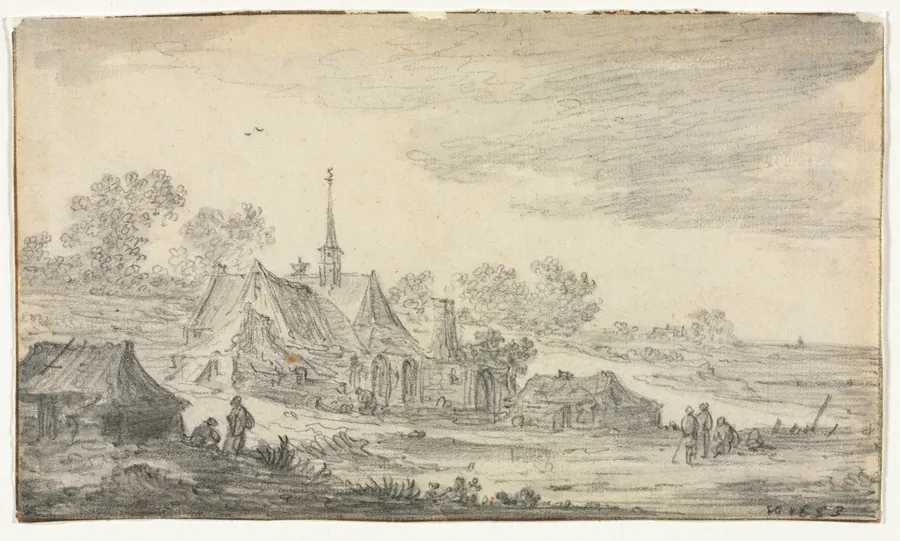 Group of Buildings on a Seashore by Jan van Goyen