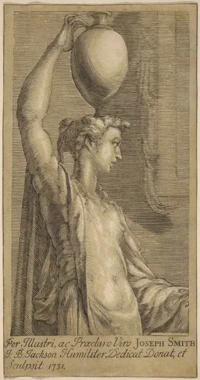 Woman Standing Holding a Jar on the Head