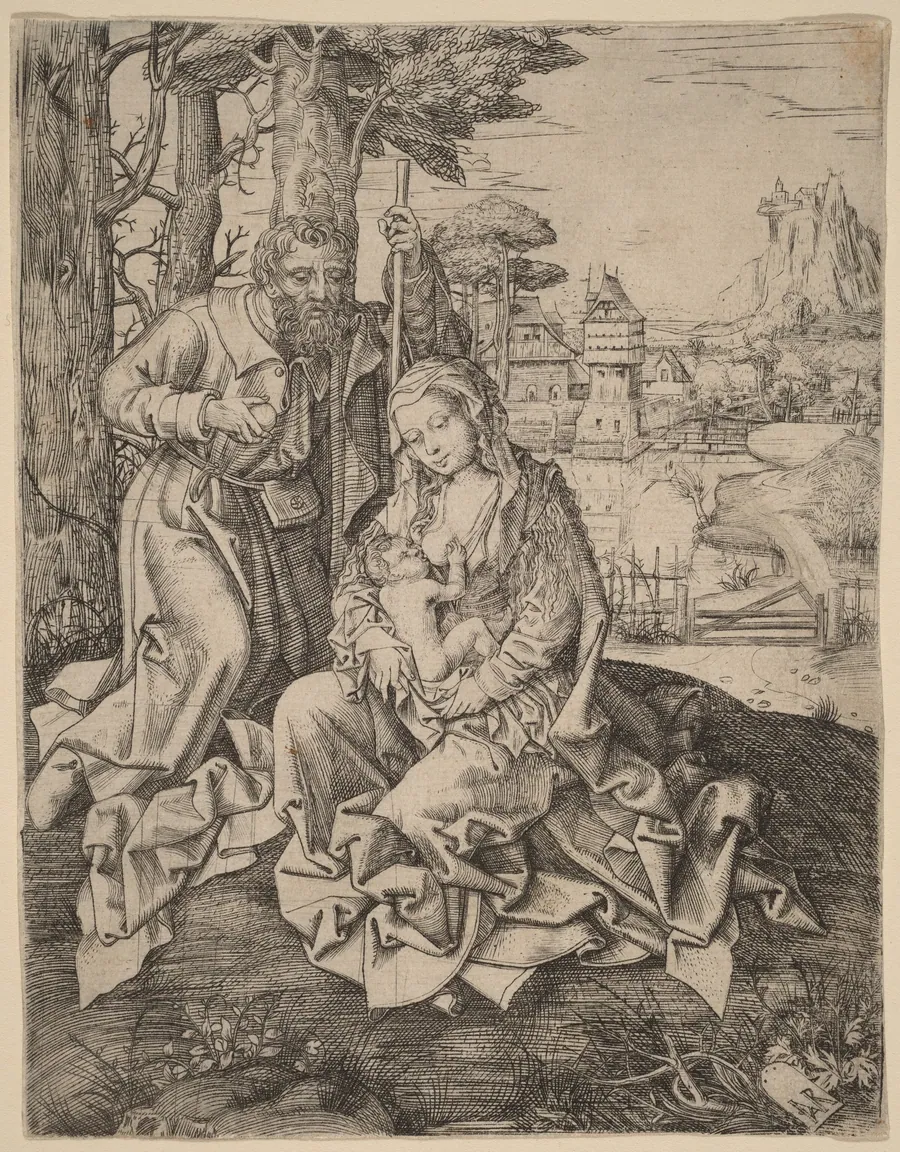 The Holy Family in a Landscape by Jan Rombouts the Elder