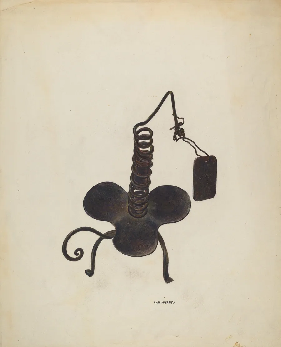 Spiral Iron Candle Holder by Chris Makrenos