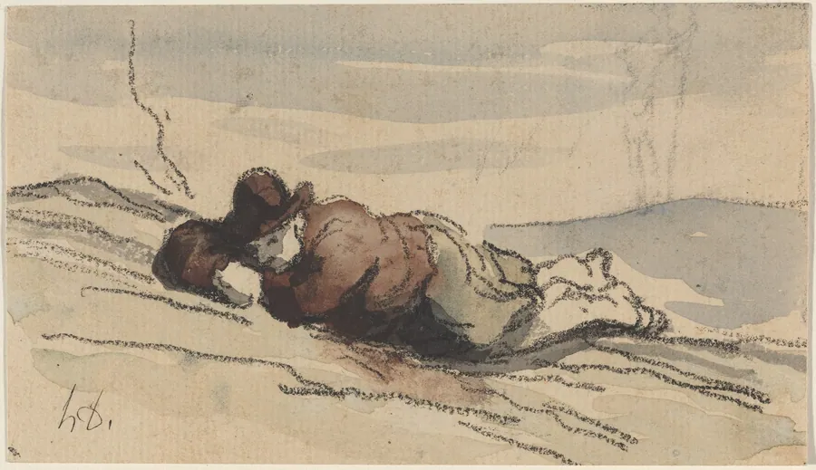 Rest in the Country (Sancho Panza) by Honoré Daumier