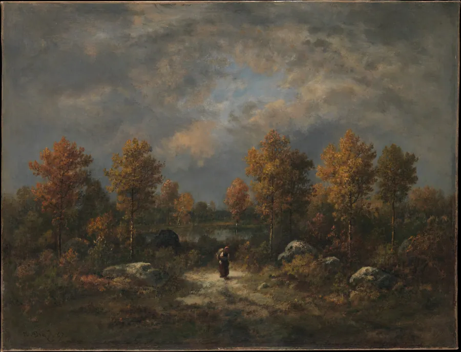 Autumn: The Woodland Pond by Narcisse-Virgile Diaz de la Peña