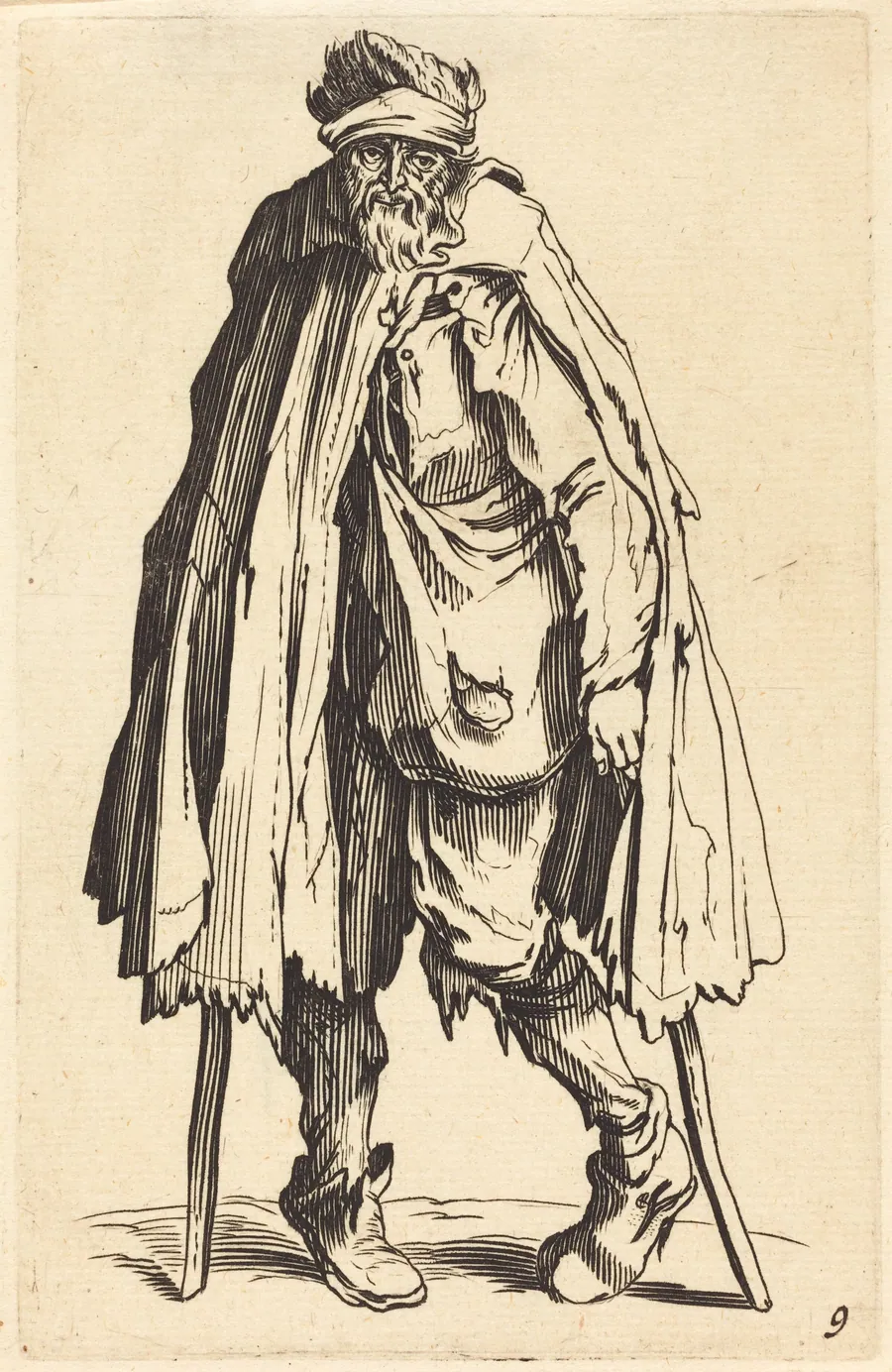 Beggar with Crutches and Sack by French 17th Century