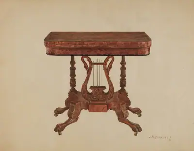 Table (Lyre Pedestal)