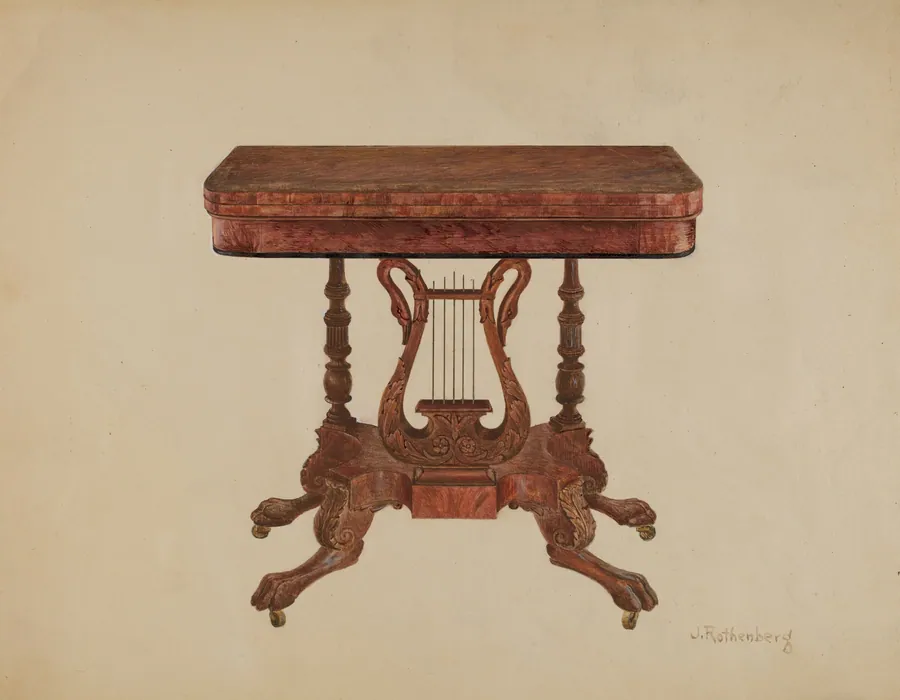 Table (Lyre Pedestal) by Joseph Rothenberg