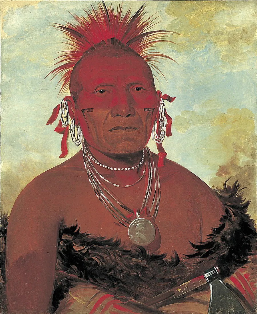 Shón-ka-ki-he-ga, Horse Chief, Grand Pawnee Head Chief by George Catlin, born Wilkes-Barre, PA 1796-died Jersey City, NJ 1872