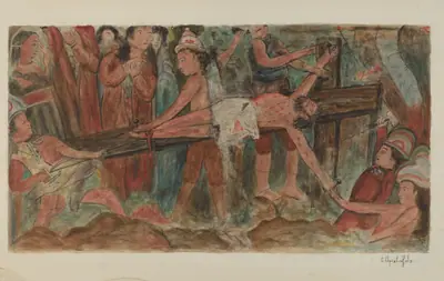 "Stations of the Cross" No. 11. "Jesus is Nailed to the Cross