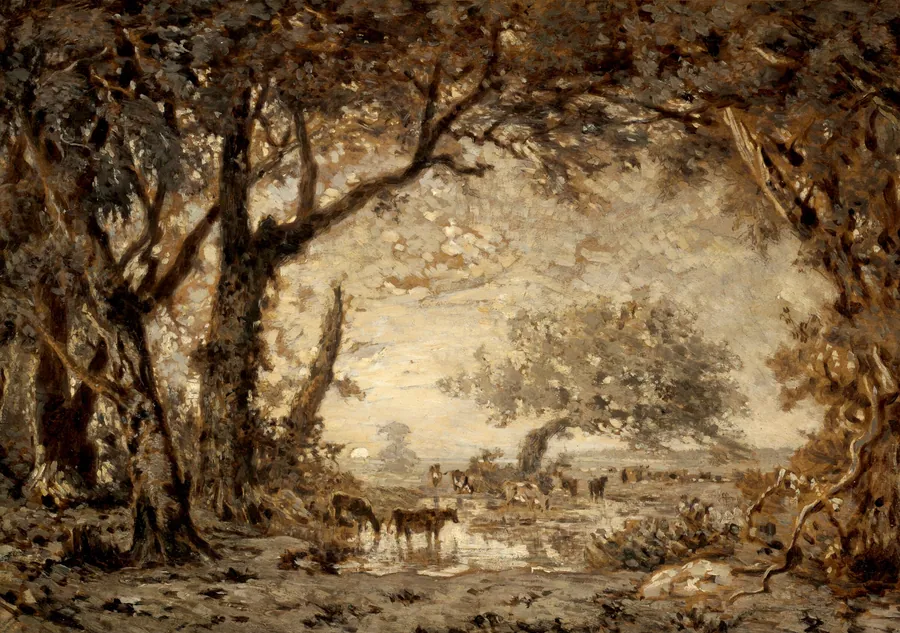 Sunset from the Forest of Fontainebleau by Théodore Rousseau