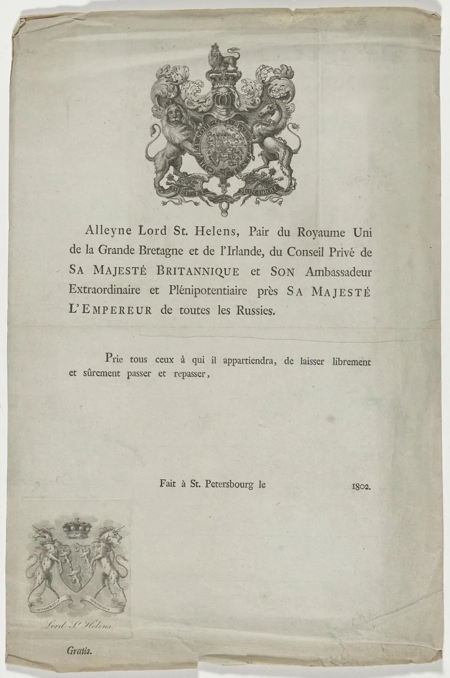 Title Page of Book by Alleyne, Lord St. Helens by Unknown 19th Century