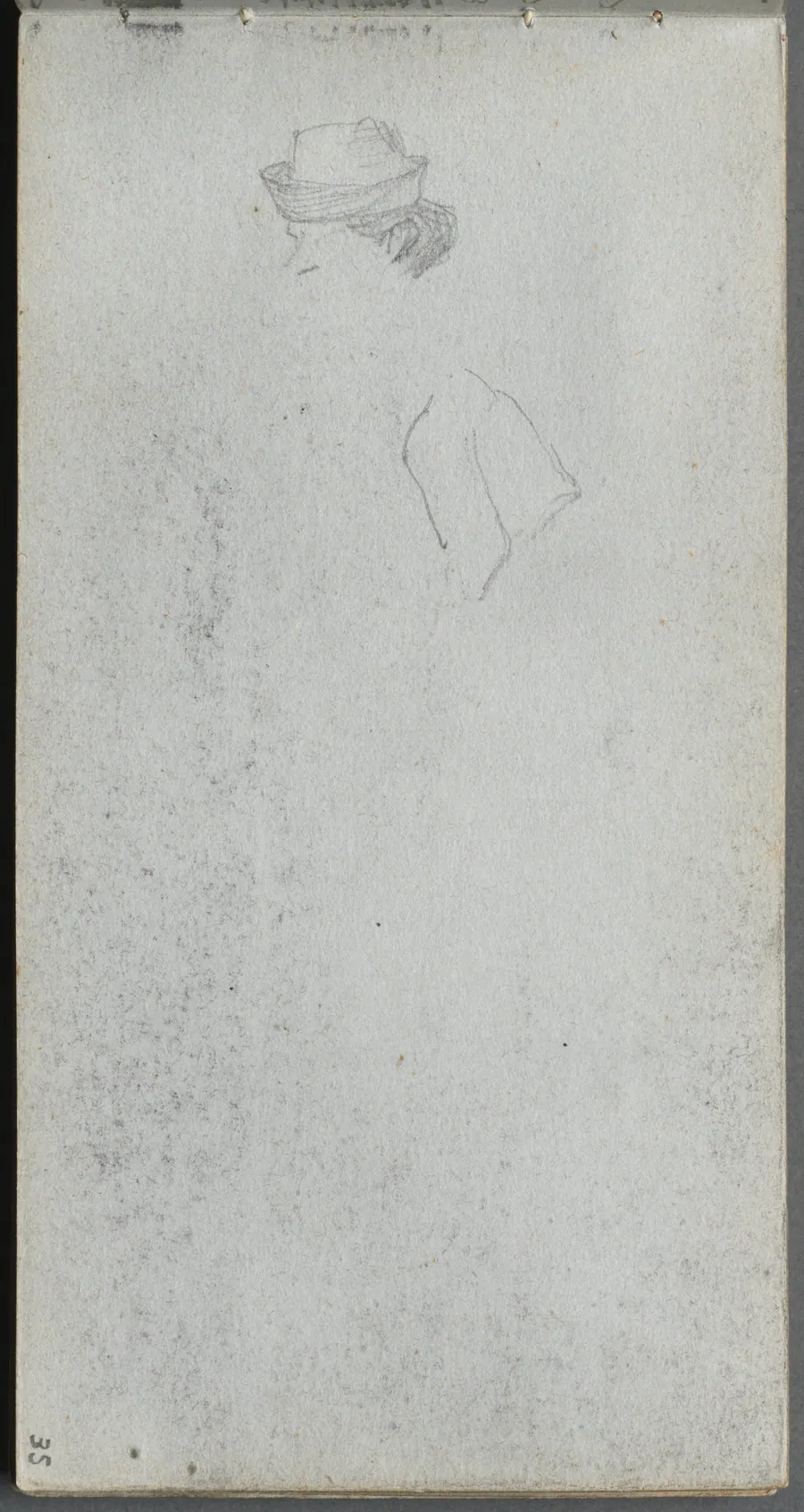 Sketchbook, page 35: Study of a Head by Ernest Meissonier