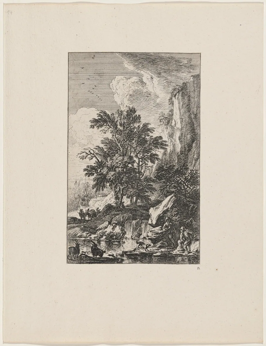 Two Goats by the Water by Joachim Franz Beich