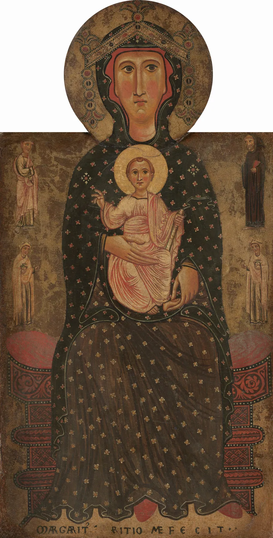 Madonna and Child Enthroned with Four Saints by Margaritone d'Arezzo