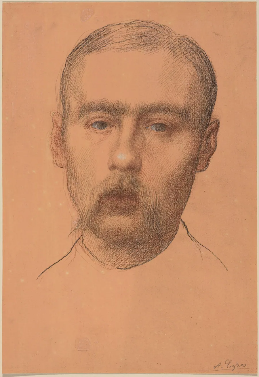 Head of a Man  (Possible Portrait of Professor E.D. Adams) by Alphonse Legros