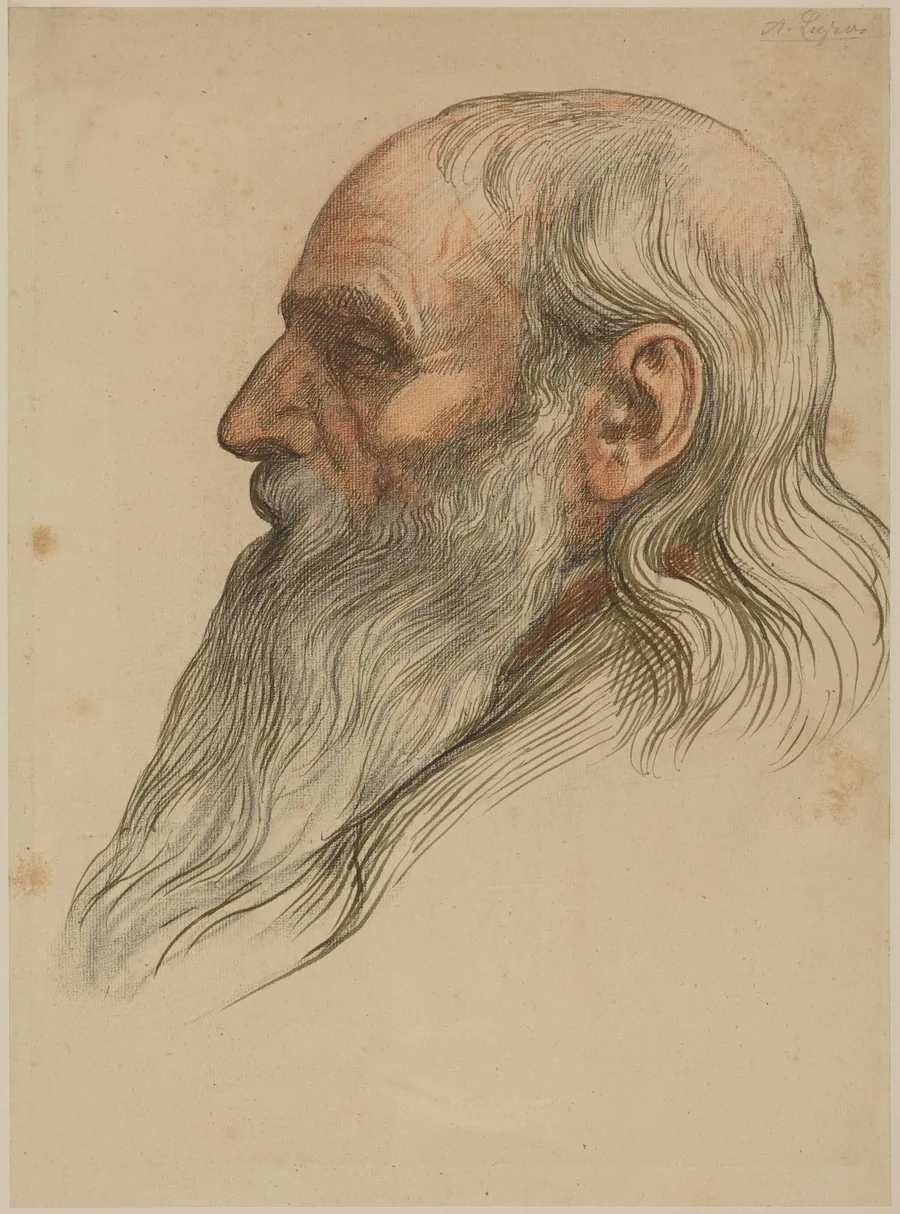 Study of a Man's Head with a Full Beard by Alphonse Legros