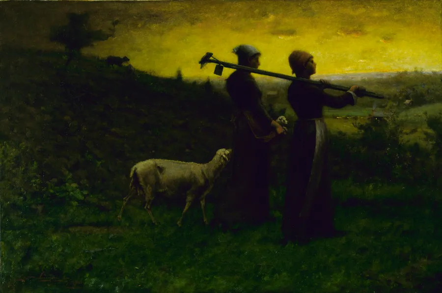 Bringing Home the New Born Lamb by Elliott Daingerfield, born Harper's Ferry, VA 1859-died New York City 1932