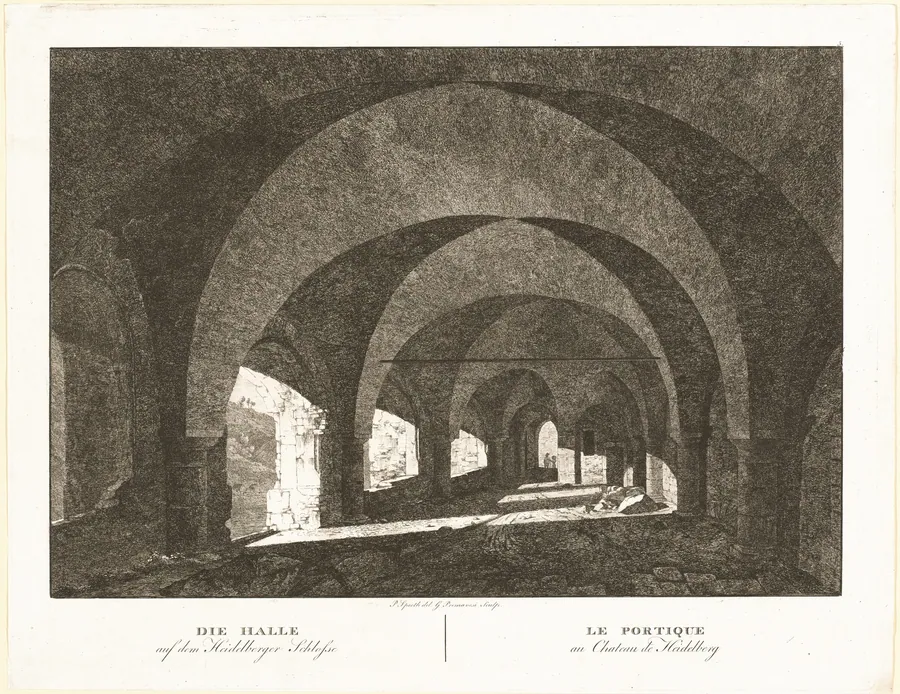 Die Halle auf dem Heidelberger Schlosse (The Hall of Heidelberg Castle) by Georg Primavesi