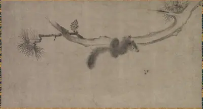 Squirrel on a Pine Branch