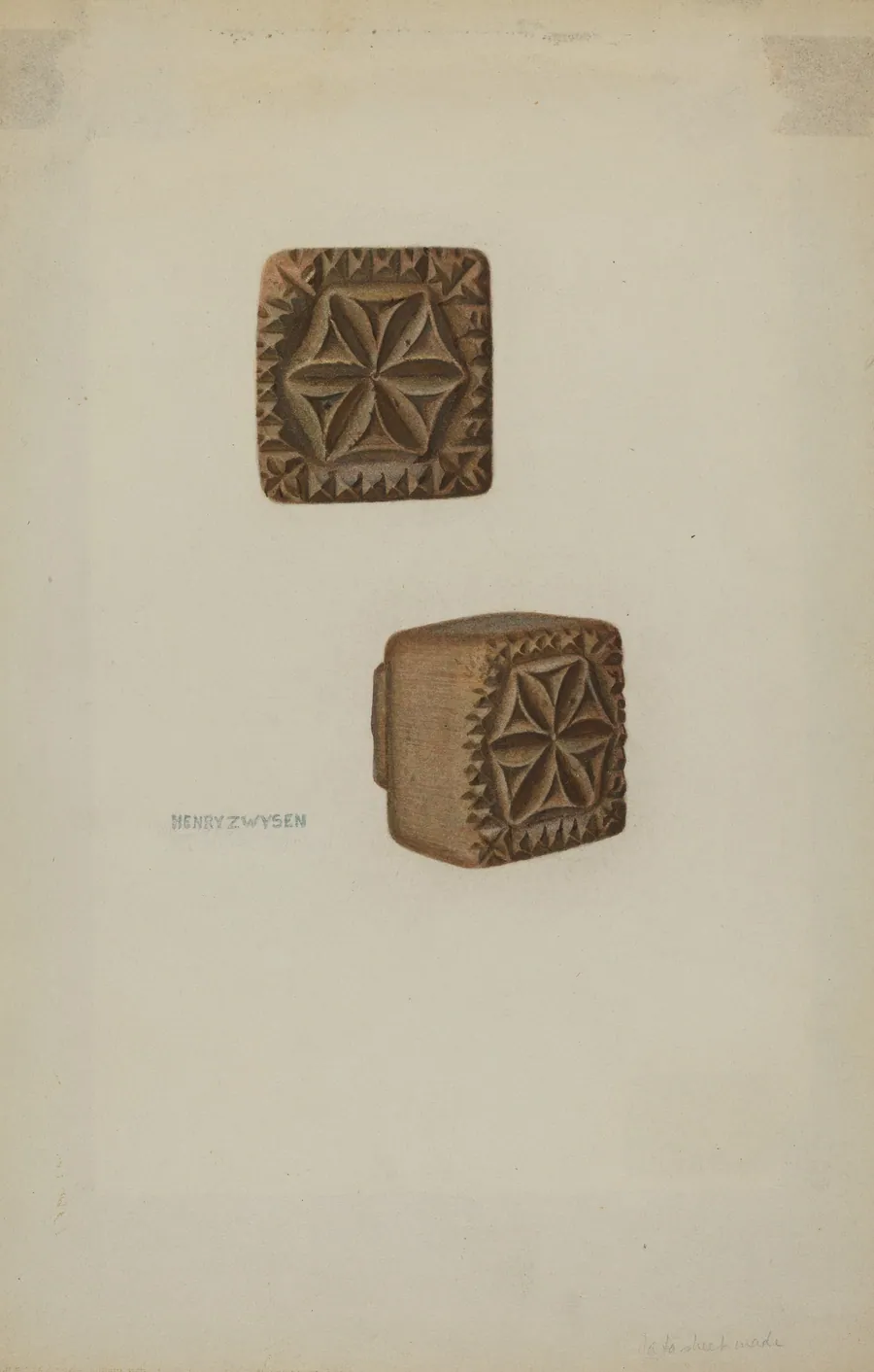 Pa. German Butter Mold by Henry Zwysen