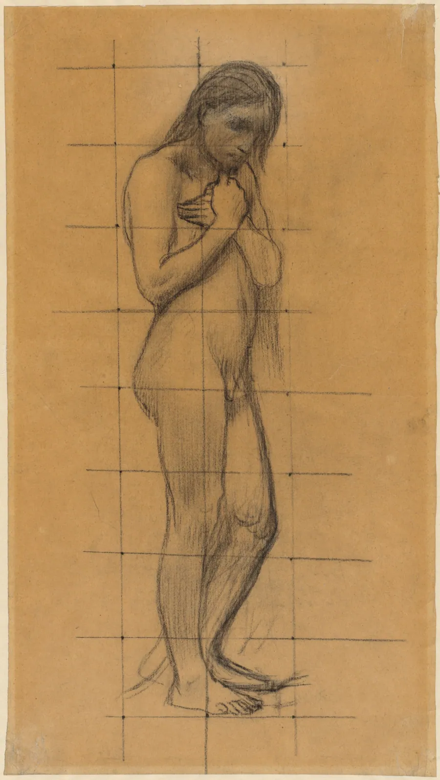A Standing Male Nude by Pierre Puvis de Chavannes