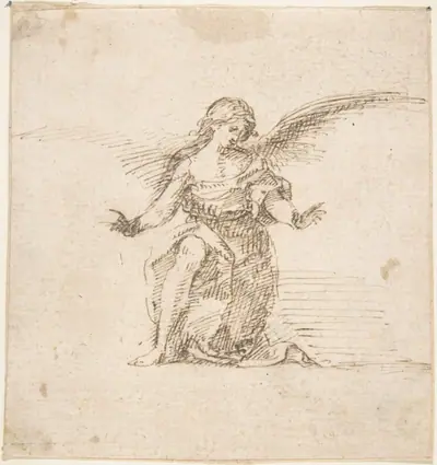 Kneeling Angel With Hands Outstretched