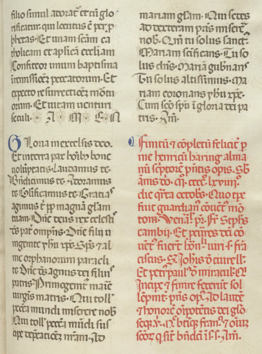 Missale: Folio 400: Colophon by Giapeco Caporali