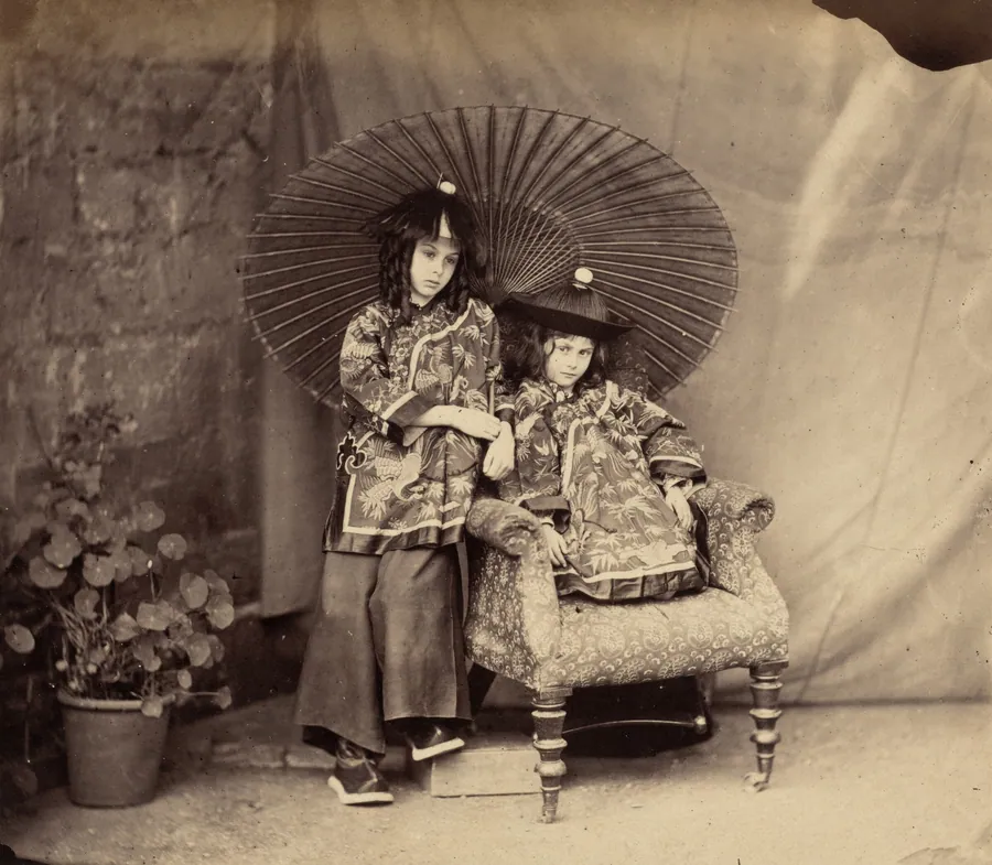 Lorina and Alice Liddell in Chinese Dress by Charles Lutwidge Dodgson (Lewis Carroll)