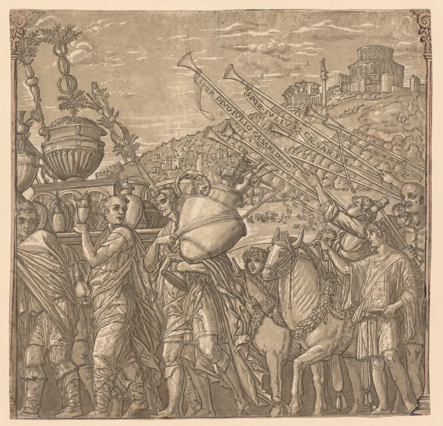The Triumph of Julius Caesar:  Soldiers Carrying Vases by Andrea Andreani