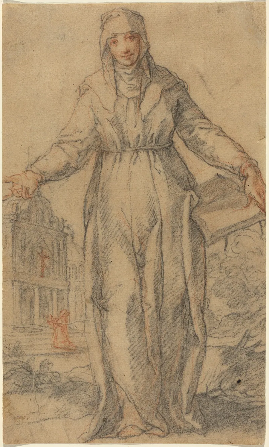 Female Saint (Saint Clare of Assisi or Saint Catherine of Siena?) by Italian 17th Century