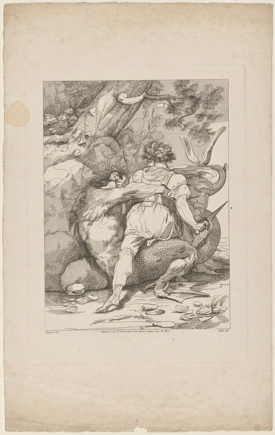 Man Attacking a Monster by Robert Blyth